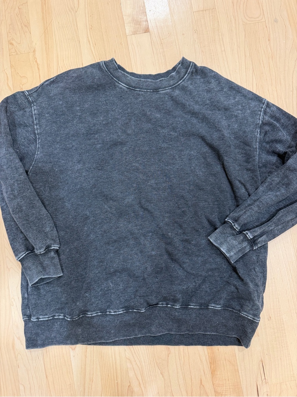 Rebellious One Washed Charcoal Gray Pullover Sweatshirt